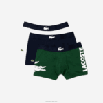 Lacoste תא מטען כותנה מתיחה לא תואם 3 חבילות DZ4D0D1341 ירוק נייבי כחול לבן p52 גברים - Image 5
