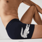 Lacoste תא מטען כותנה מתיחה לא תואם 3 חבילות DZ4D0D1342 לבן אפור סיני כחול כהה שחור גברים - Image 9