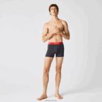 Lacoste תא מטען מיקרופייבר במותן פסים, חבילה 3 DZ4D0D1528 אפור כהה אדום כחול שחור 8w3 גברים - Image 2