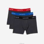Lacoste תא מטען מיקרופייבר במותן פסים, חבילה 3 DZ4D0D1528 אפור כהה אדום כחול שחור 8w3 גברים - Image 5