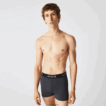 Lacoste תא מטען מיקרופייבר במותן פסים, חבילה 3 DZ4D0D1528 אפור כהה אדום כחול שחור 8w3 גברים - Image 6