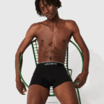 Lacoste תא מכנסיים בוקסר בעיצוב רגיל, חבילה 3 DZ4D0D1328 שחור אפור chine vdp גברים - Image 2