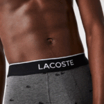 Lacoste תא מכנסיים בוקסר בעיצוב רגיל, חבילה 3 DZ4D0D1328 שחור אפור chine vdp גברים - Image 7