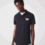 Lacoste תג כותנה פיקה פולו בכושר רגיל DZ4D0D912 כחול כהה hde גברים