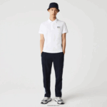 Lacoste תג כותנה פיקה פולו בכושר רגיל DZ4D0D913 לבן 001 גברים