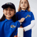 Lacoste תג קומיקס כותנה אורגנית פיקה פולו DZ4D0D3145 כחול k1q ילדים