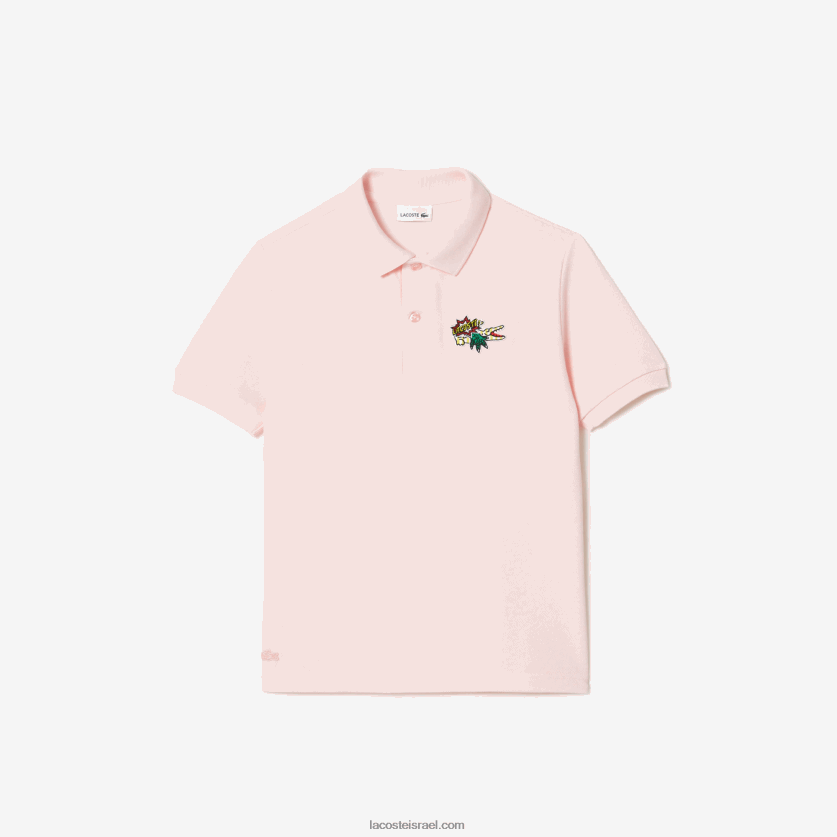 lacoste_d7aad792_d7a7d795d79ed799d7a7d7a1_d79bd795d7aad7a0d794_d790d795d7a8d792d7a0d799d7aa_d7a4d799d7a7d794_d7a4d795d79cd79.png Lacoste תג קומיקס כותנה אורגנית פיקה פולו DZ4D0D3146 ורוד בהיר t03 ילדים - Image 1