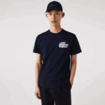 Lacoste תג תנין מורשת חולצת טריקו כותנה עם צווארון DZ4D0D911 כחול כהה 166 גברים - Image 3
