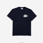 Lacoste תג תנין מורשת חולצת טריקו כותנה עם צווארון DZ4D0D911 כחול כהה 166 גברים - Image 4