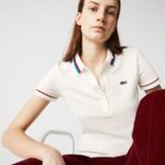 Lacoste תוצרת צרפת כותנה אורגנית בגזרה קלה בכושר פיקה DZ4D0D2507 לבן אדום כחול xkp נשים