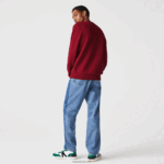 Lacoste תוצרת צרפת סווטשירט צמר כותנה אורגנית DZ4D0D1182 בורדו p41 גברים - Image 2
