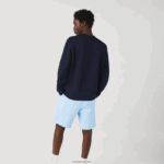 Lacoste תוצרת צרפת סווטשירט צמר כותנה אורגנית DZ4D0D1181 כחול כהה 166 גברים - Image 3