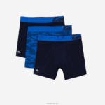 Lacoste תחתון בוקסר בהדפס הסוואה 3 חבילה DZ4D0D1551 כחול כהה 8w1 גברים