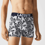 Lacoste תחתון בוקסר בהדפס ימי 3 חבילה DZ4D0D1524 סיני אפור כחול כהה לבן 5kc גברים - Image 2