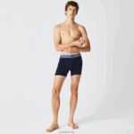 Lacoste תחתון בוקסר מותן בניגוד 3 חבילה DZ4D0D1565 כחול כהה אדום לבן כחול lnz גברים - Image 2