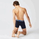 Lacoste תחתון בוקסר מותן בניגוד 3 חבילה DZ4D0D1565 כחול כהה אדום לבן כחול lnz גברים - Image 3