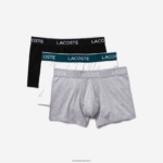 Lacoste תחתון בוקסר נינוח 3 חבילה DZ4D0D1372 שחור לבן אפור chine nua גברים - Image 5