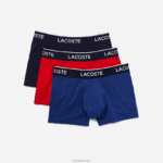 Lacoste תחתון בוקסר נינוח 3 חבילה DZ4D0D1610 כחול כהה אדום כחול כהה w64 גברים - Image 5