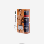Lacoste תחתון בוקסר נינוח 3 חבילה DZ4D0D1610 כחול כהה אדום כחול כהה w64 גברים - Image 6