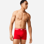 Lacoste תחתון בוקסר תנין מנוגד ממותג 3 חבילה DZ4D0D1548 שחור אדום לבן tr2 גברים - Image 2