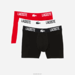 Lacoste תחתון בוקסר תנין מנוגד ממותג 3 חבילה DZ4D0D1548 שחור אדום לבן tr2 גברים - Image 4