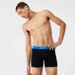 Lacoste תחתון כותנה ארוך במארז 3 DZ4D0D1415 שחור כחול אפור כהה b68 גברים - Image 2