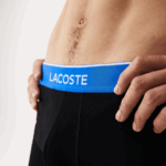 Lacoste תחתון כותנה ארוך במארז 3 DZ4D0D1415 שחור כחול אפור כהה b68 גברים - Image 4