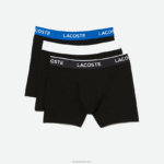 Lacoste תחתון כותנה ארוך במארז 3 DZ4D0D1415 שחור כחול אפור כהה b68 גברים - Image 5