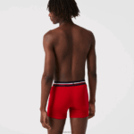Lacoste תחתון כותנה ארוך במארז 3 DZ4D0D1420 כחול כהה אפור סיני אדום w34 גברים - Image 3