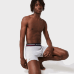 Lacoste תחתון כותנה ארוך במארז 3 DZ4D0D1420 כחול כהה אפור סיני אדום w34 גברים - Image 4