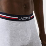 Lacoste תחתון כותנה ארוך במארז 3 DZ4D0D1420 כחול כהה אפור סיני אדום w34 גברים - Image 7