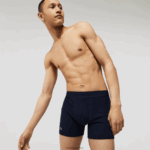 Lacoste תחתון כותנה ארוך עם אותיות מותן 3-חבילה DZ4D0D1357 אדום אפור סיני כחול כהה w46 גברים