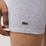 Lacoste תחתון כותנה ארוך עם אותיות מותן 3-חבילה DZ4D0D1357 אדום אפור סיני כחול כהה w46 גברים - Image 5