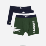 Lacoste תחתון כותנה מותן מותן תנין ארוך חבילה DZ4D0D1368 ירוק נייבי כחול לבן p52 גברים - Image 5