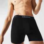 Lacoste תחתון כותנה ממותג מותן ארוך מתיחה תחתון 3 חבילה DZ4D0D1429 שחור אפור chine vdp גברים - Image 4