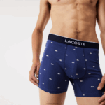 Lacoste תחתון כותנה ממותג מותן ארוך מתיחה תחתון 3 חבילה DZ4D0D1428 כחול כהה אפור chine אדום w3t גברים - Image 7