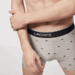 Lacoste תחתון כותנה ממותג מותן ארוך מתיחה תחתון 3 חבילה DZ4D0D1429 שחור אפור chine vdp גברים - Image 8