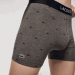 Lacoste תחתון כותנה ממותג מותן ארוך מתיחה תחתון 3 חבילה DZ4D0D1429 שחור אפור chine vdp גברים - Image 9