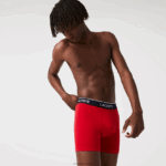 Lacoste תחתון כותנה מתיחה ארוכה חבילה 3 DZ4D0D1404 כחול כהה אדום כחול כהה w64 גברים - Image 2