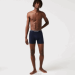 Lacoste תחתון כותנה מתיחה ארוכה חבילה 3 DZ4D0D1404 כחול כהה אדום כחול כהה w64 גברים - Image 4