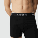 Lacoste תחתון כותנה מתיחה ארוכה חבילה 3 DZ4D0D1406 שחור 031 גברים - Image 2