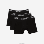 Lacoste תחתון כותנה מתיחה ארוכה חבילה 3 DZ4D0D1406 שחור 031 גברים - Image 4