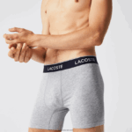 Lacoste תחתון כותנה מתיחה ארוכה חבילה 3 DZ4D0D1407 chine אפור cca גברים - Image 2