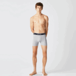Lacoste תחתון כותנה מתיחה ארוכה חבילה 3 DZ4D0D1407 chine אפור cca גברים