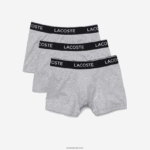 Lacoste תחתון כותנה מתיחה ארוכה חבילה 3 DZ4D0D1407 chine אפור cca גברים - Image 4