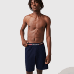 Lacoste תחתוני בוקסר ארוכים עם פסים DZ4D0D1376 כחול כהה 166 גברים