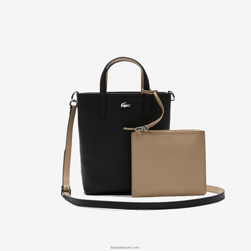 Lacoste תיק בד מצופה אנה הפיך DZ4D0D2830 noir krema a91 נשים - Image 3
