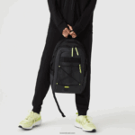 Lacoste תיק גב דוחה מים כבל אלסטי DZ4D0D2085 נואר ליים k68 גברים