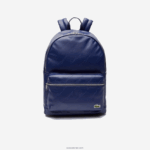 Lacoste תיק גב עם רוכסן בהדפס חתימה חי DZ4D0D2047 כחול עומק e62 גברים - Image 2