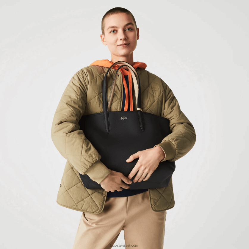 Lacoste תיק דו-צבע הפיך של אנה DZ4D0D2824 noir krema a91 נשים - Image 1